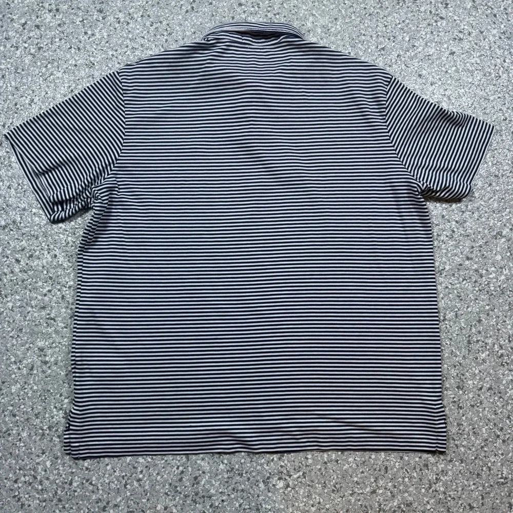 Polo Ralph ALuren Stripped Polo Men's Large Black White Pony Preppy